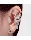 Gothic diy czarny nietoperz w kształcie klipsy do uszu dla kobiet dziewczyn Punk Dragon Snake Butterfly Ax Vintage kolczyki Part