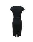 2018 lato kobiety Retro kontrast patchworkowy pas nosić do pracy biznes vestidos sukienka biurowa bodycon ołówek kobiet jednoczę