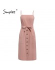 Simplee elegancki guzik kobiety sukienka z kieszenią kropki żółta bawełniana sukienka midi letnia casual kobieta plus rozmiar la