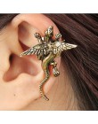 Gothic diy czarny nietoperz w kształcie klipsy do uszu dla kobiet dziewczyn Punk Dragon Snake Butterfly Ax Vintage kolczyki Part