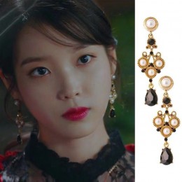 MENGJIQIAO 2019 nowy koreański TV gwiazda eleganckie błyszczące Rhinestone spadek kolczyki dla kobiet metalowe koło kryształ Oor