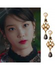 MENGJIQIAO 2019 nowy koreański TV gwiazda eleganckie błyszczące Rhinestone spadek kolczyki dla kobiet metalowe koło kryształ Oor