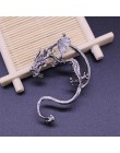 Gothic diy czarny nietoperz w kształcie klipsy do uszu dla kobiet dziewczyn Punk Dragon Snake Butterfly Ax Vintage kolczyki Part