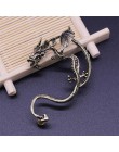 Gothic diy czarny nietoperz w kształcie klipsy do uszu dla kobiet dziewczyn Punk Dragon Snake Butterfly Ax Vintage kolczyki Part