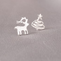 Prawdziwe 925 Sterling Silver biżuteria dla kobiet Cute AnimalHollow kolczyk Stud mały kolczyk dla dziewczyn hurtowych
