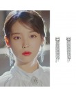 MENGJIQIAO 2019 nowy koreański TV gwiazda eleganckie błyszczące Rhinestone spadek kolczyki dla kobiet metalowe koło kryształ Oor