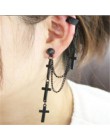 Gothic diy czarny nietoperz w kształcie klipsy do uszu dla kobiet dziewczyn Punk Dragon Snake Butterfly Ax Vintage kolczyki Part