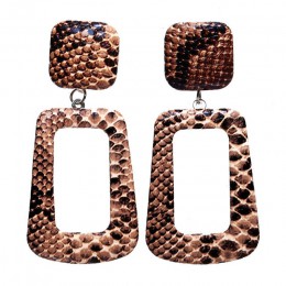 Oversize geometryczne spadek wąż kolczyki dla kobiet Punk Vintage duża skóra węża dynda kolczyki damska biżuteria prezent Bijoux
