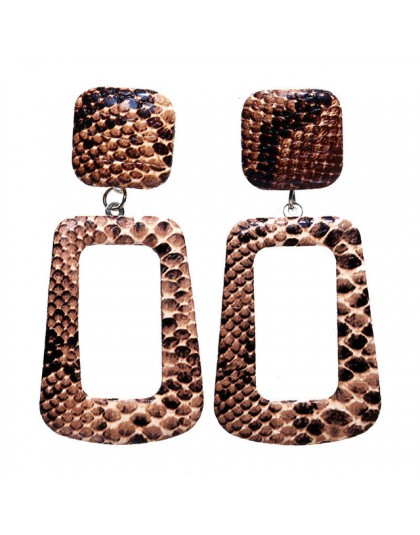 Oversize geometryczne spadek wąż kolczyki dla kobiet Punk Vintage duża skóra węża dynda kolczyki damska biżuteria prezent Bijoux