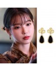 MENGJIQIAO 2019 nowy koreański TV gwiazda eleganckie błyszczące Rhinestone spadek kolczyki dla kobiet metalowe koło kryształ Oor