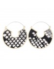 Oversize geometryczne spadek wąż kolczyki dla kobiet Punk Vintage duża skóra węża dynda kolczyki damska biżuteria prezent Bijoux