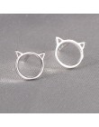 Prawdziwe 925 Sterling Silver biżuteria dla kobiet Cute AnimalHollow kolczyk Stud mały kolczyk dla dziewczyn hurtowych