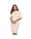 Kobiety elegancka, z falbanami rękawem Ruched Pinup Vestidos ubrania imprezowe do pracy dopasowane rozciągliwe dopasowanie Wiggl