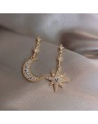 2019 New Arrival kryształowe modne gwiazdy kobiety Dangle kolczyki Star-moon asymetryczne kolczyki spadek kolczyki biżuteria kol