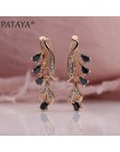 PATAYA 328 rocznica 585 różowe złoto Multicolor kropla wody naturalne cyrkon Wedding Party Fine Jewelry kobiety długie zwisające