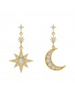 2019 New Arrival kryształowe modne gwiazdy kobiety Dangle kolczyki Star-moon asymetryczne kolczyki spadek kolczyki biżuteria kol
