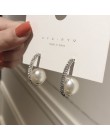 2019 New Arrival symulowane-pearl Trendy okrągłe kobiety Dangle kolczyki osobowość Arc pearl kolczyki czeski spadek kolczyki