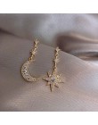 2019 New Arrival kryształowe modne gwiazdy kobiety Dangle kolczyki Star-moon asymetryczne kolczyki spadek kolczyki biżuteria kol