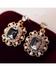 2020 najnowsze koreańskie kolczyki damskie biżuteria perły Vintage Fashion Shiny Crystal kwadratowe kolczyki dla kobiet sprzedaż