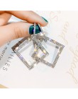 FYUAN błyszczące kryształki geometryczne kolczyki dla kobiet dziewczyn 2019 nowy Bijoux złoty kwadrat dynda kolczyk Party biżute