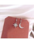 2019 New Arrival kryształowe modne gwiazdy kobiety Dangle kolczyki Star-moon asymetryczne kolczyki spadek kolczyki biżuteria kol