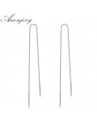 Anenjery 925 srebro długie kolczyki Tassel 9cm-18cm łańcuch długie kolczyki dla kobiet boucle d'oreille oorbellen S-E76