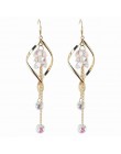 Klasyczne Rhinestone geometryczne kobiety Dangle kolczyki długie asymetryczne kolczyki kolczyki dla kobiet kolczyki wiszące