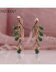 PATAYA 328 rocznica 585 różowe złoto Multicolor kropla wody naturalne cyrkon Wedding Party Fine Jewelry kobiety długie zwisające