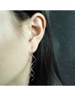Unikalne Twisted Bar długa linia kolczyki z łańcuszka biały/różowe złoto kolor moda spadek/dynda kolczyk biżuteria Ear Cuff dla 