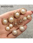 BRAVEKISS perłowy kolczyk zestaw Retro 6 par perłowe kolczyki sztyfty z kwiatem biżuteria dla kobiet prezenty codzienne/zakupy n