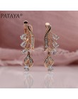 PATAYA 328 rocznica 585 różowe złoto Multicolor kropla wody naturalne cyrkon Wedding Party Fine Jewelry kobiety długie zwisające