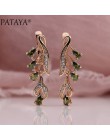 PATAYA 328 rocznica 585 różowe złoto Multicolor kropla wody naturalne cyrkon Wedding Party Fine Jewelry kobiety długie zwisające