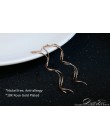 Unikalne Twisted Bar długa linia kolczyki z łańcuszka biały/różowe złoto kolor moda spadek/dynda kolczyk biżuteria Ear Cuff dla 