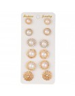 BRAVEKISS perłowy kolczyk zestaw Retro 6 par perłowe kolczyki sztyfty z kwiatem biżuteria dla kobiet prezenty codzienne/zakupy n