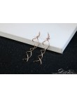 Unikalne Twisted Bar długa linia kolczyki z łańcuszka biały/różowe złoto kolor moda spadek/dynda kolczyk biżuteria Ear Cuff dla 