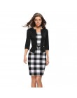 Hxroolrp 2019 nowy styl Hot sprzedaży kobiety Colorblock Plaid nosić do pracy Business Party Bodycon jednoczęściowy Sash sukienk