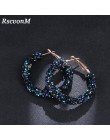 RscvonM nowy projekt moda urok obręcz z kryształem austriackim kolczyki geometryczne okrągłe błyszczące rhinestone duży kolczyk 