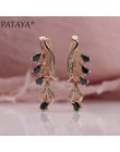 PATAYA 328 rocznica 585 różowe złoto Multicolor kropla wody naturalne cyrkon Wedding Party Fine Jewelry kobiety długie zwisające