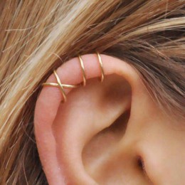 Klipsy na uszy bez dziurek krzyż C kształt nausznice Ear Cuff kobiety kolczyki moda 925 srebro biżuteria Ear Wrap Earcuff