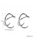Klipsy na uszy bez dziurek krzyż C kształt nausznice Ear Cuff kobiety kolczyki moda 925 srebro biżuteria Ear Wrap Earcuff