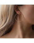Koreański komunikat czarne akrylowe kolczyki Drop dla kobiet 2019 biżuteria Vintage geometryczne złote asymetryczne kolczyki