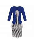 Hxroolrp 2019 nowy styl Hot sprzedaży kobiety Colorblock Plaid nosić do pracy Business Party Bodycon jednoczęściowy Sash sukienk