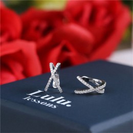 Moda krzyż nie przebity mały kolczyk kobiety biżuteria z nausznikami dziewczyna klip EarCuff Micro Pave kolczyki z cyrkonią bouc