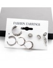 9 sztuk/zestaw Punk imitacja perły klipsy kryształowe dla kobiet artystyczna srebrna kolor Ear Cuff Brincos moda geometria biżut