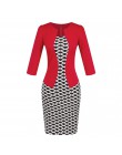 Hxroolrp 2019 nowy styl Hot sprzedaży kobiety Colorblock Plaid nosić do pracy Business Party Bodycon jednoczęściowy Sash sukienk