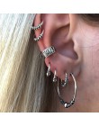 9 sztuk/zestaw Punk imitacja perły klipsy kryształowe dla kobiet artystyczna srebrna kolor Ear Cuff Brincos moda geometria biżut