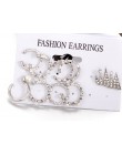 9 sztuk/zestaw Punk imitacja perły klipsy kryształowe dla kobiet artystyczna srebrna kolor Ear Cuff Brincos moda geometria biżut
