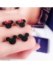 Kreskówka minnie Mouse stadniny kolczyki tytanowa stal nierdzewna inkrustowane cyrkonią kolczyki różowe złoto kolor moda Trendy 