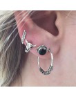 9 sztuk/zestaw Punk imitacja perły klipsy kryształowe dla kobiet artystyczna srebrna kolor Ear Cuff Brincos moda geometria biżut