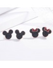 Kreskówka minnie Mouse stadniny kolczyki tytanowa stal nierdzewna inkrustowane cyrkonią kolczyki różowe złoto kolor moda Trendy 